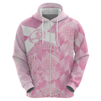 Scotland Rugby Custom Hoodie Go Scottish Thistle Pink Version - Wonder Print Shop