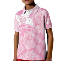 Scotland Rugby Custom Kid Polo Shirt Go Scottish Thistle Pink Version - Wonder Print Shop