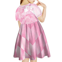 Scotland Rugby Custom Kid Short Sleeve Dress Go Scottish Thistle Pink Version - Wonder Print Shop