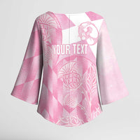 Scotland Rugby Custom Kimono Sleeve Blouse Go Scottish Thistle Pink Version - Wonder Print Shop