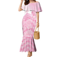 Scotland Rugby Custom Mermaid Dress Go Scottish Thistle Pink Version - Wonder Print Shop