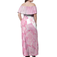 Scotland Rugby Custom Off Shoulder Maxi Dress Go Scottish Thistle Pink Version - Wonder Print Shop