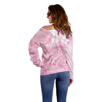 Scotland Rugby Custom Off Shoulder Sweater Go Scottish Thistle Pink Version - Wonder Print Shop