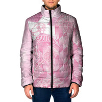 Scotland Rugby Custom Padded Jacket Go Scottish Thistle Pink Version - Wonder Print Shop