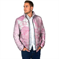 Scotland Rugby Custom Padded Jacket Go Scottish Thistle Pink Version - Wonder Print Shop