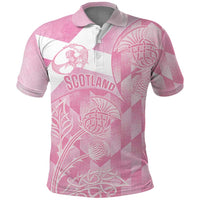 Scotland Rugby Custom Polo Shirt Go Scottish Thistle Pink Version - Wonder Print Shop