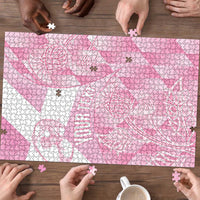 Scotland Rugby Custom Puzzle Go Scottish Thistle Pink Version LT14