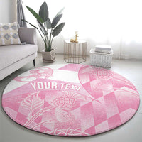 Scotland Rugby Custom Round Carpet Go Scottish Thistle Pink Version - Wonder Print Shop