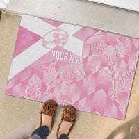 Scotland Rugby Custom Rubber Doormat Go Scottish Thistle Pink Version - Wonder Print Shop