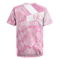 Scotland Rugby Custom Rugby Jersey Go Scottish Thistle Pink Version - Wonder Print Shop