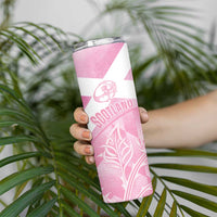 Scotland Rugby Custom Skinny Tumbler Go Scottish Thistle Pink Version - Wonder Print Shop