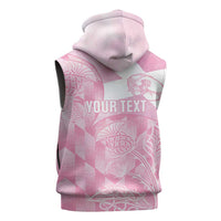 Scotland Rugby Custom Sleeveless Zip Hoodie Go Scottish Thistle Pink Version - Wonder Print Shop