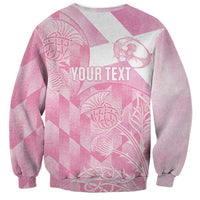 Scotland Rugby Custom Sweatshirt Go Scottish Thistle Pink Version - Wonder Print Shop