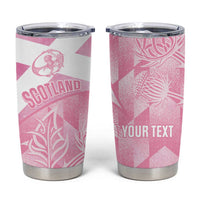 Scotland Rugby Custom Tumbler Cup Go Scottish Thistle Pink Version - Wonder Print Shop