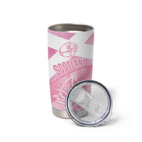 Scotland Rugby Custom Tumbler Cup Go Scottish Thistle Pink Version - Wonder Print Shop
