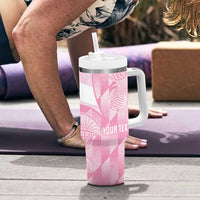 Scotland Rugby Custom Tumbler With Handle Go Scottish Thistle Pink Version - Wonder Print Shop