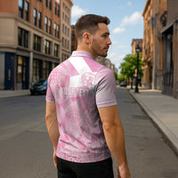 Scotland Rugby Custom Zipper Polo Shirt Go Scottish Thistle Pink Version - Wonder Print Shop