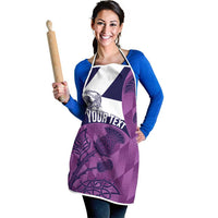 Scotland Rugby Custom Apron Go Scottish Thistle Purple Version - Wonder Print Shop