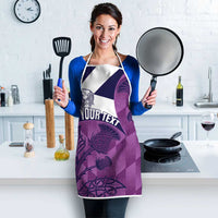 Scotland Rugby Custom Apron Go Scottish Thistle Purple Version - Wonder Print Shop