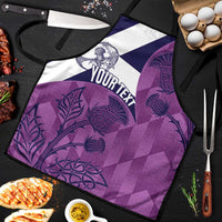 Scotland Rugby Custom Apron Go Scottish Thistle Purple Version - Wonder Print Shop