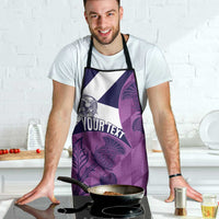 Scotland Rugby Custom Apron Go Scottish Thistle Purple Version - Wonder Print Shop