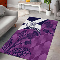 Scotland Rugby Custom Area Rug Go Scottish Thistle Purple Version - Wonder Print Shop