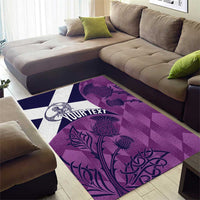 Scotland Rugby Custom Area Rug Go Scottish Thistle Purple Version - Wonder Print Shop