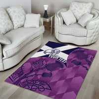 Scotland Rugby Custom Area Rug Go Scottish Thistle Purple Version - Wonder Print Shop