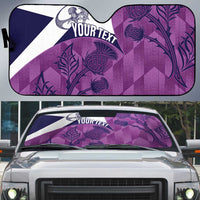Scotland Rugby Custom Auto Sun Shade Go Scottish Thistle Purple Version - Wonder Print Shop