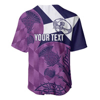 Scotland Rugby Custom Baseball Jersey Go Scottish Thistle Purple Version - Wonder Print Shop