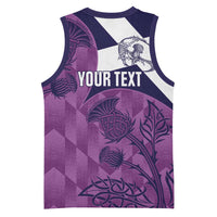 Scotland Rugby Custom Basketball Jersey Go Scottish Thistle Purple Version - Wonder Print Shop