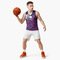 Scotland Rugby Custom Basketball Jersey Go Scottish Thistle Purple Version - Wonder Print Shop