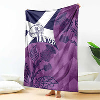 Scotland Rugby Custom Blanket Go Scottish Thistle Purple Version - Wonder Print Shop