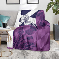Scotland Rugby Custom Blanket Go Scottish Thistle Purple Version - Wonder Print Shop