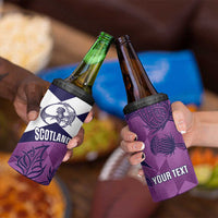 Scotland Rugby Custom 4 in 1 Can Cooler Tumbler Go Scottish Thistle Purple Version - Wonder Print Shop