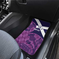 Scotland Rugby Custom Car Mats Go Scottish Thistle Purple Version - Wonder Print Shop