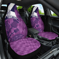Scotland Rugby Custom Car Seat Cover Go Scottish Thistle Purple Version - Wonder Print Shop