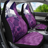 Scotland Rugby Custom Car Seat Cover Go Scottish Thistle Purple Version - Wonder Print Shop