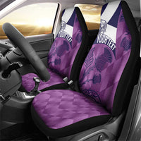 Scotland Rugby Custom Car Seat Cover Go Scottish Thistle Purple Version - Wonder Print Shop