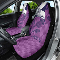 Scotland Rugby Custom Car Seat Cover Go Scottish Thistle Purple Version - Wonder Print Shop