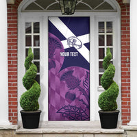 Scotland Rugby Custom Door Cover Go Scottish Thistle Purple Version - Wonder Print Shop