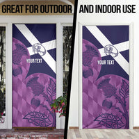 Scotland Rugby Custom Door Cover Go Scottish Thistle Purple Version - Wonder Print Shop