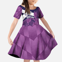 Scotland Rugby Custom Family Matching Off Shoulder Maxi Dress and Hawaiian Shirt Go Scottish Thistle Purple Version - Wonder Print Shop