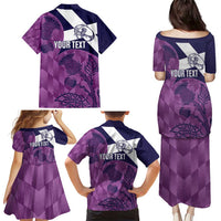 Scotland Rugby Custom Family Matching Puletasi and Hawaiian Shirt Go Scottish Thistle Purple Version - Wonder Print Shop