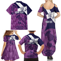 Scotland Rugby Custom Family Matching Summer Maxi Dress and Hawaiian Shirt Go Scottish Thistle Purple Version - Wonder Print Shop