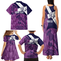 Scotland Rugby Custom Family Matching Tank Maxi Dress and Hawaiian Shirt Go Scottish Thistle Purple Version - Wonder Print Shop