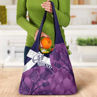 Scotland Rugby Custom Grocery Bag Go Scottish Thistle Purple Version - Wonder Print Shop