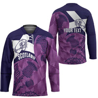 Scotland Rugby Custom Hockey Jersey Go Scottish Thistle Purple Version - Wonder Print Shop