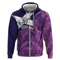 Scotland Rugby Custom Hoodie Go Scottish Thistle Purple Version - Wonder Print Shop