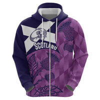 Scotland Rugby Custom Hoodie Go Scottish Thistle Purple Version - Wonder Print Shop